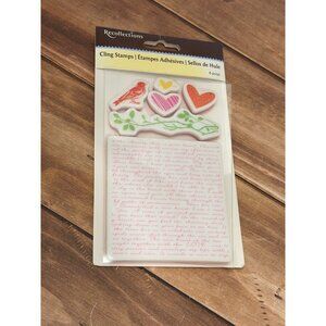 RECOLLECTIONS 309698 LOVE RUBBER STAMP SET OF 6 VALENTINES BIRD HEART SCRIPT